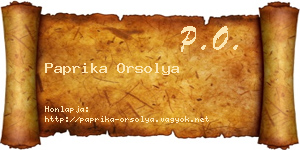 Paprika Orsolya névjegykártya