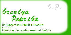 orsolya paprika business card